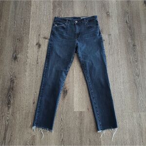 AG Anthropologie The High-Rise Stevie Ankle Jeans 28R Raw Hem